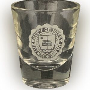 Pre Owned Shot Glass Shotglass Notre Dame University Ivy League School Spirit